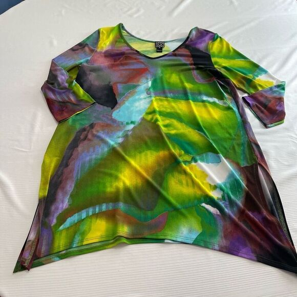 Clara Sun Woo Watercolor Lagenlook Top Size Medium - Picture 1 of 8